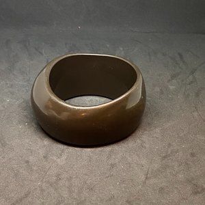 Vintage Bakelite Asymmetrical Bangle Bracelet Chocolate brown